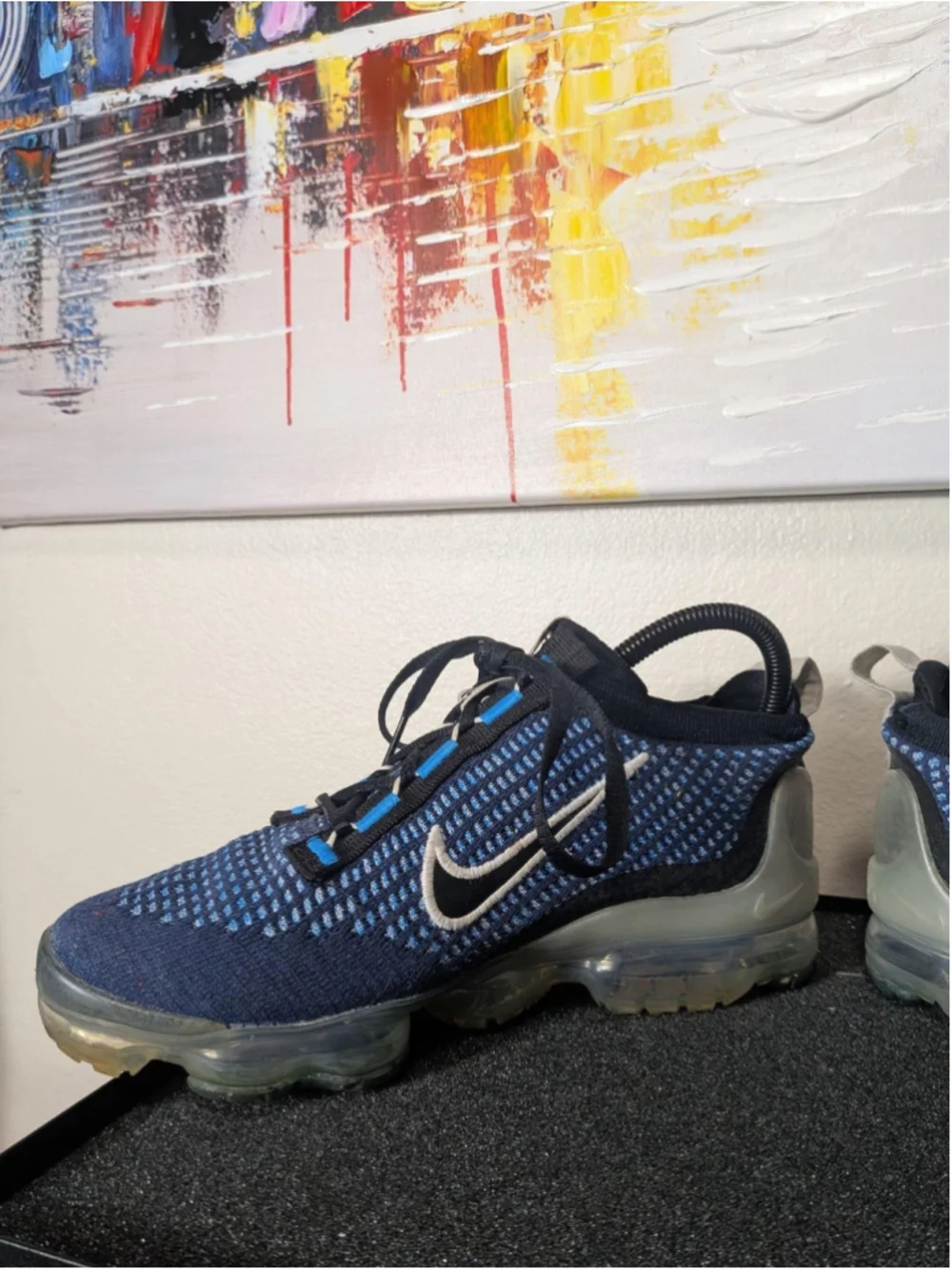 Nike Air VaporMax 2021 Flyknit Shoes Youth Size 5.5Y Blue Sneakers DZ5314-400